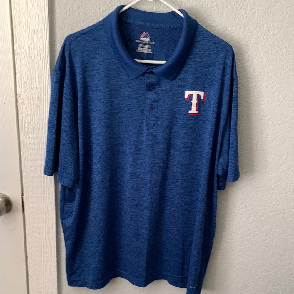Majestic Texas Rangers Blue Performance Polo Shirt